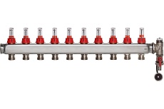 Коллектор ColSys p884 10 выходов с расходомерами, воздухоотводчиком и дренажным шаровым краном 188410510