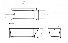 Акриловая ванна BelBagno BB712 170x73 см BB712-1700-730-R