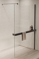 Душевая перегородка Vincea Walk-In VSW-1HR900CLGM 90x200 вороненая сталь, прозрачное