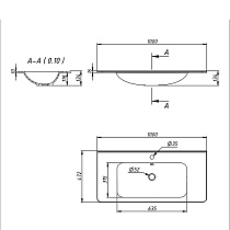 Тумба с раковиной Vincea Paola 100 см Beton