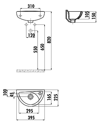 Раковина Creavit TP040-00CB00E-0000 39.5 см белый