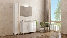 Мебель для ванной Velvex Line 100 см светлый лен/белый