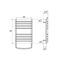 Полотенцесушитель водяной Point PN05156S П8 50x60, хром