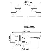 Смеситель для ванны WasserKRAFT Аlme 1511 Thermo