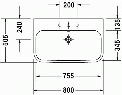 Раковина Duravit Happy D.2 2318800000 80 см