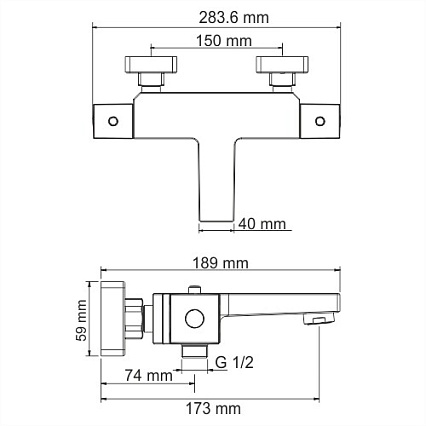 Смеситель для ванны WasserKRAFT Аlme 1511 Thermo