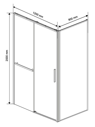 Душевой уголок Vincea Slim Soft VSR-1SS9012CLGM 120x90 вороненая сталь, прозрачный