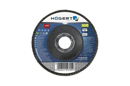 Круг шлифовальный лепестковый (125x22.4 мм; G36) Hoegert Technik HT8D050