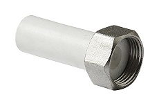 Штуцер PRO AQUA PP-R с накидной гайкой, белый, ШК 32-1.1/4 PA70016b