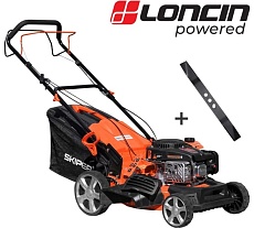 Газонокосилка бензиновая SKIPER GW461S 46 см, самоходная, Loncin 4 лс, мульчер, сталь. дека, травосб. 60 л, нож 00-00014772