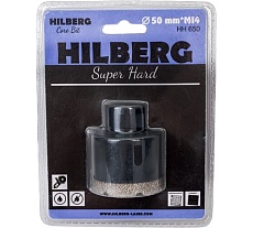 Коронка алмазная по керамике и керамограниту Super Hard (50 мм; M14) Hilberg HH650