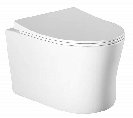 Подвесной унитаз SET Aquatek Ника-013 4в1, кнопка белый