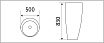 Раковина CeramaLux NB-133В 50 см черный