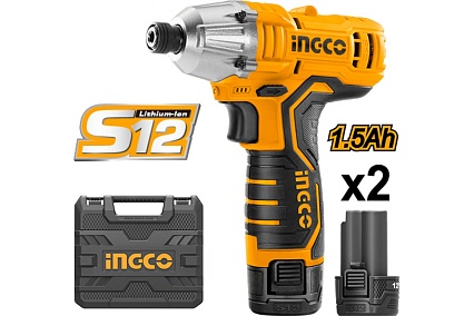 Аккумуляторный ударный шуруповерт Ingco Li-ion 12В CIRLI1201