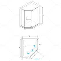 Душевой уголок RGW Passage PA-91 90x100, трапеция, прозрачное