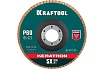 Лепестковый керамический торцевой круг Kraftool Keratron по нержавеющей стали, 125x22.2 мм, P60 36598-125-60