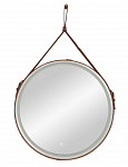 Зеркало Art&Max Milan 65x65 с подсветкой, коричневый