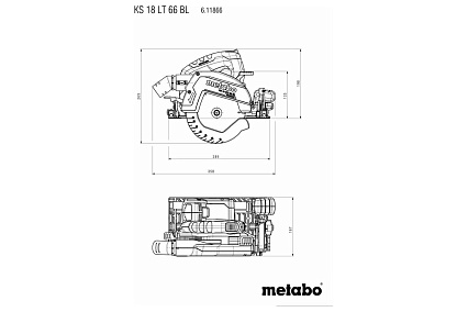 Аккумуляторная дисковая пила Metabo KS 18 LTX 66 BL 611866850