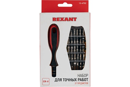 Наборная отвертка для точечных работ Rexant 37 предметов 12-4702