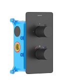 Смеситель для душа Aquatek Европа AQ1392MB термостат, черный матовый