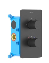 Смеситель для душа Aquatek Европа AQ1392MB термостат, черный матовый