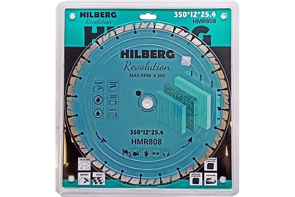 Диск алмазный отрезной Revolution 350х25.4х12 мм Hilberg HMR808