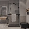 Душевая перегородка Niagara Nova NG-670-90ВLACK 90x195 прозрачная, профиль черный матовый