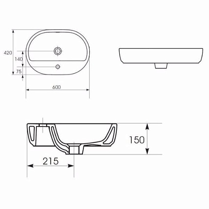 Раковина Cersanit Caspia 60 Oval (снято с производства)