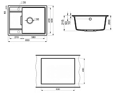 Кухонная мойка Point Стил PN3009B 65 см черный