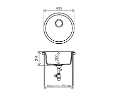 Кухонная мойка Tolero R-104 №001 45 см серый металлик