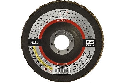 Круг лепестковый FlapLine ZR, 125 мм, P40, угловой ABRAFORM AF-FL-ZR-KLT2-40