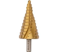 Сверло ступенчатое по стали (6-39 мм, 12 ступеней, HSS-G M2 TIN, хвостовик 10 мм) Профоснастка № 3321 30106021