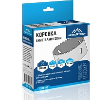 Коронка биметаллическая по металлу 140 мм Vertextools 2525-140