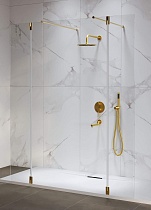 Душевая перегородка RGW Walk In WA-052Gb (WA-016Gb+2Z-071Gb) 100x195 брашированное золото, прозрачное 351005203-16