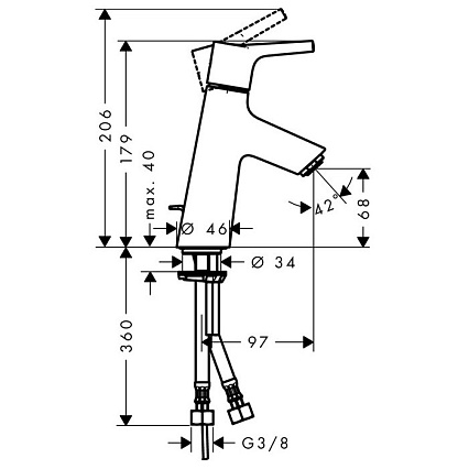 Смеситель для раковины Hansgrohe Talis S 72013000