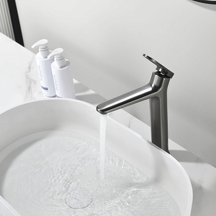 Смеситель для раковины Black&White Gravity GF-7209-GM оружейная сталь