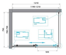 Душевой уголок BelBagno UNO-195-AH-1-120/80-C-NERO 120x80 прозрачный, черный