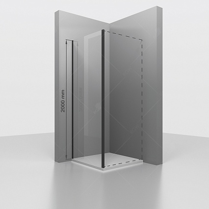 Боковая стенка RGW Z-050-3B 80x200 черный, прозрачное