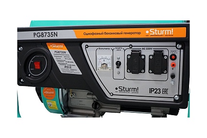 Бензогенератор Sturm 3500 ВА, AVR (Авто. Рег.Напр.), ручн старт, 42 кг, бак 15л PG8735N