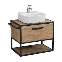Мебель для ванной Акватон Лофт Фабрик 65 см со столешницей, раковина Одри Soft, дуб кантри