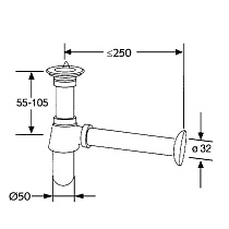 Сифон для раковины Kludi 1011105-00 G1 1/4