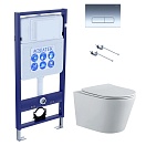 Подвесной унитаз SET Aquatek Вега-1905-016 KK-1 4в1 с микролифтом, кнопка хром
