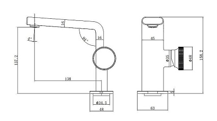 Смеситель для раковины Black&White Gravity GF-7207-С хром