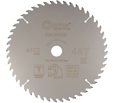 Диск пильный с тефлоновым покрытием по дереву Profi plus 300x2/3x32/30/25.4/20 мм, 48Т CUTOP 75-30048Т