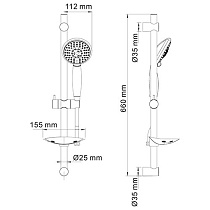 Душевой гарнитур WasserKRAFT A004 хром