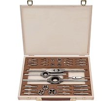 Набор метчиков и плашек Bucovice Tools W1-II BSW, 1/8-1/2, HSS, 34пр 340012