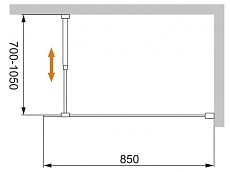 Душевая перегородка Cezares Liberta LIBERTA-L-1-85-C-Cr 85x195