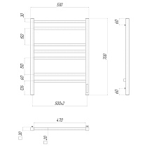 Полотенцесушитель электрический Lemark Unit LM45707Z П7 50x70