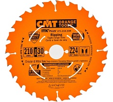 Диск пильный по дереву (210х30/25х1.8х1.2 мм; 10 ATB + 8 SHEAR Z=24) CMT 271.210.24M