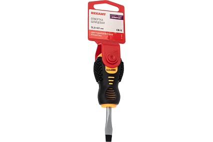 Шлицевая отвертка Rexant SL 6х40 мм, двухкомпонентная рукоятка 12-4725